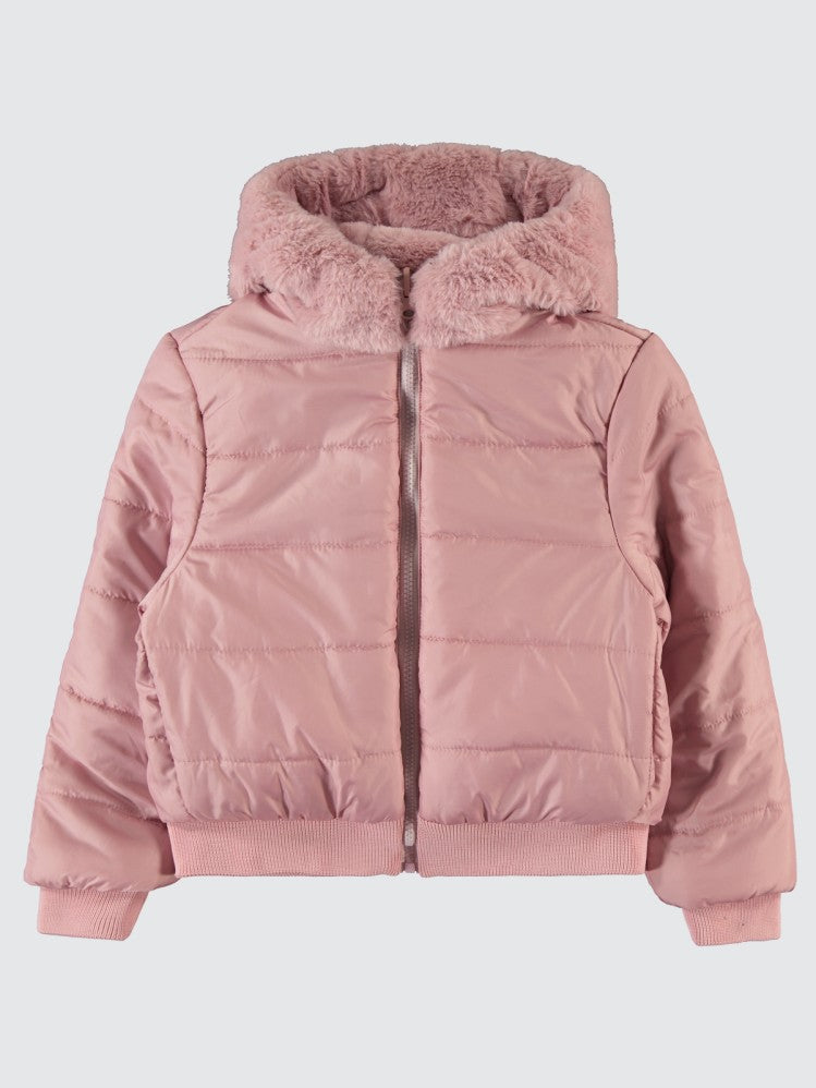 Civil Girls Çift Taraflı Pelüş  10-13 Yaş Mont - Pudra