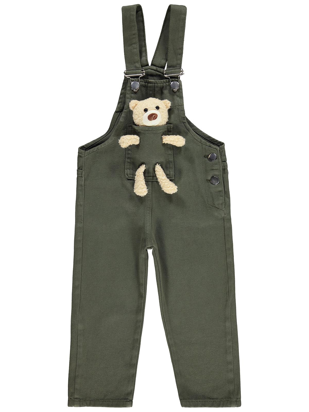 Civil Girls Mobil Ayıcıklı Pantolon Slopet 2-5 Yaş Slopet - Haki