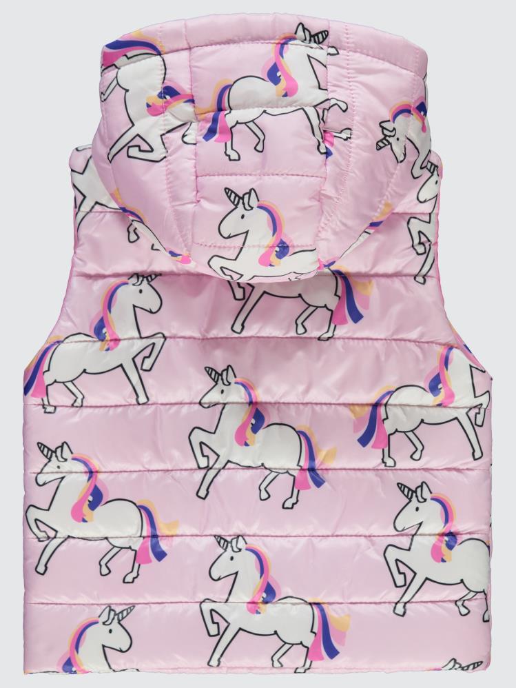 Civil Girls Unicorn Baskılı 2-5 Yaş Yelek - Pembe