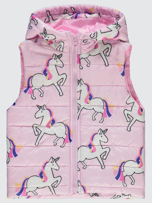 Civil Girls Unicorn Baskılı 2-5 Yaş Yelek - Pembe