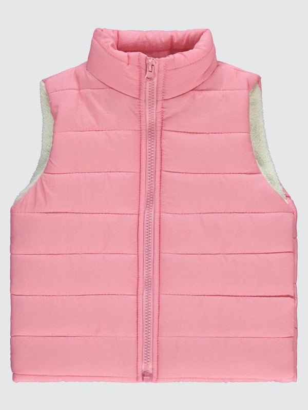 Civil Girls Velsoflu Ray Desenli 2-5 Yaş Yelek - Pudra