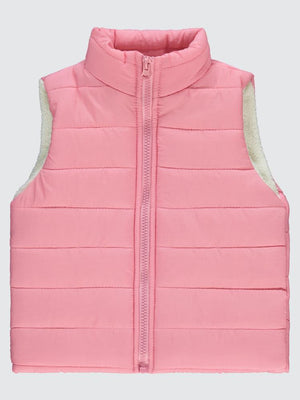 Civil Girls Velsoflu Ray Desenli 2-5 Yaş Yelek - Pudra