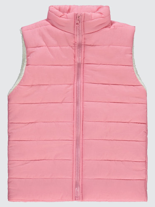 Civil Girls Velsoflu Ray Desenli 10-13 Yaş Yelek - Pudra