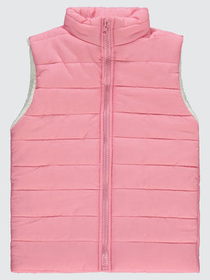 Civil Girls Velsoflu Ray Desenli 10-13 Yaş Yelek - Pudra