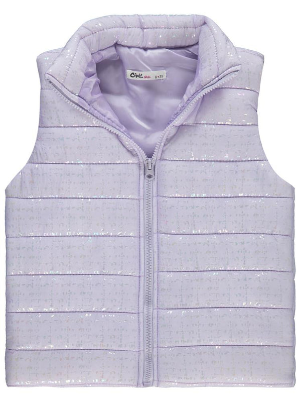 Civil Girls Varak Desen 6-9 Yaş Yelek - Lila