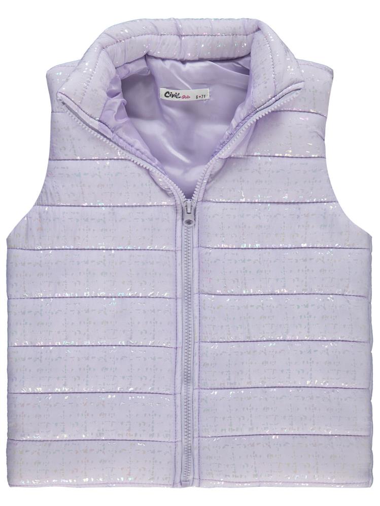 Civil Girls Varak Desen 6-9 Yaş Yelek - Lila