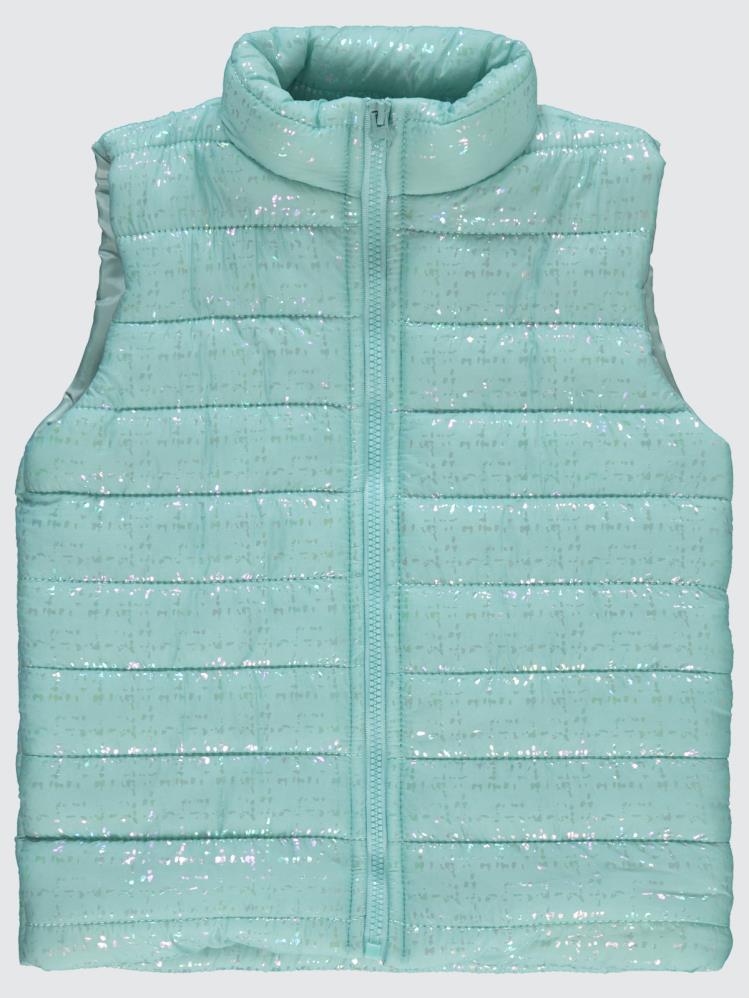Civil Girls Varak Desen 6-9 Yaş Yelek - Yeşil