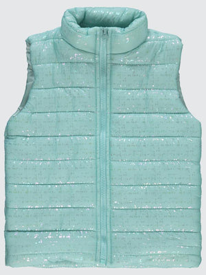 Civil Girls Varak Desen 6-9 Yaş Yelek - Yeşil