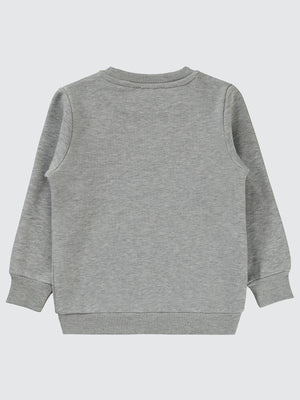 Civil Boys Düşünen Ayı Baskılı 2-5 Yaş Sweatshirt - Gri