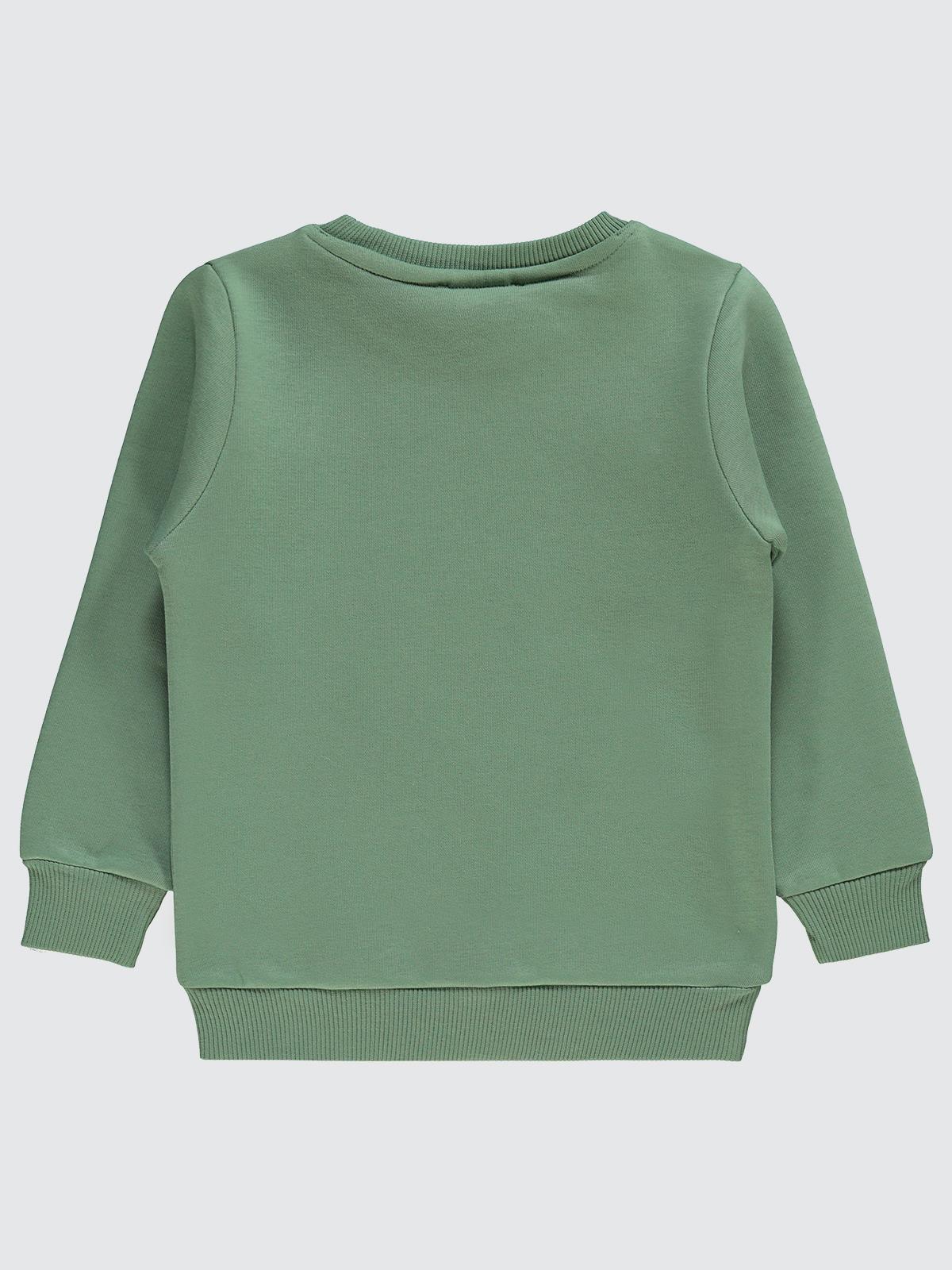 Civil Boys Düşünen Ayı Baskılı 2-5 Yaş Sweatshirt - Haki