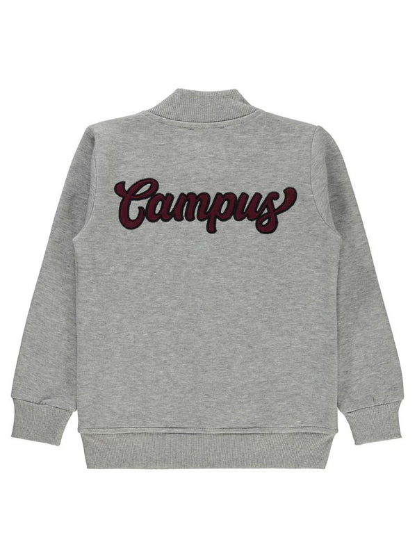 Civil Boys Campus Nakışlı Kolej 6-9 Yaş Hırka - Gri