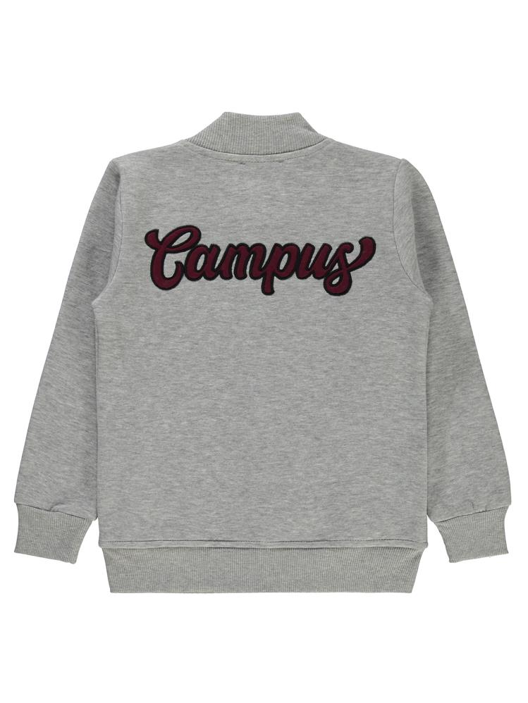 Civil Boys Campus Nakışlı Kolej 6-9 Yaş Hırka - Gri