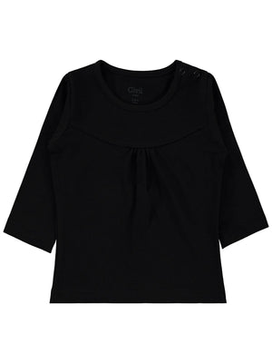 Civil Baby Önü Parçalı 6-18 Ay Kız Tek Üst - Siyah