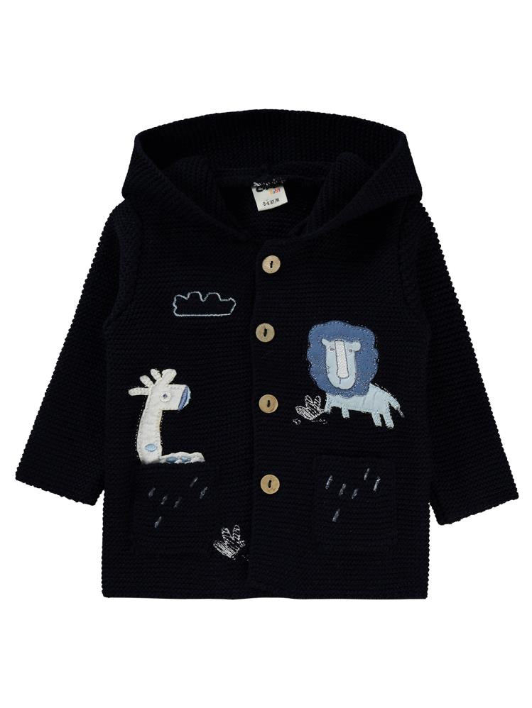 Civil Baby Hayvan Nakışlı 6-18 Ay Hırka - Lacivert