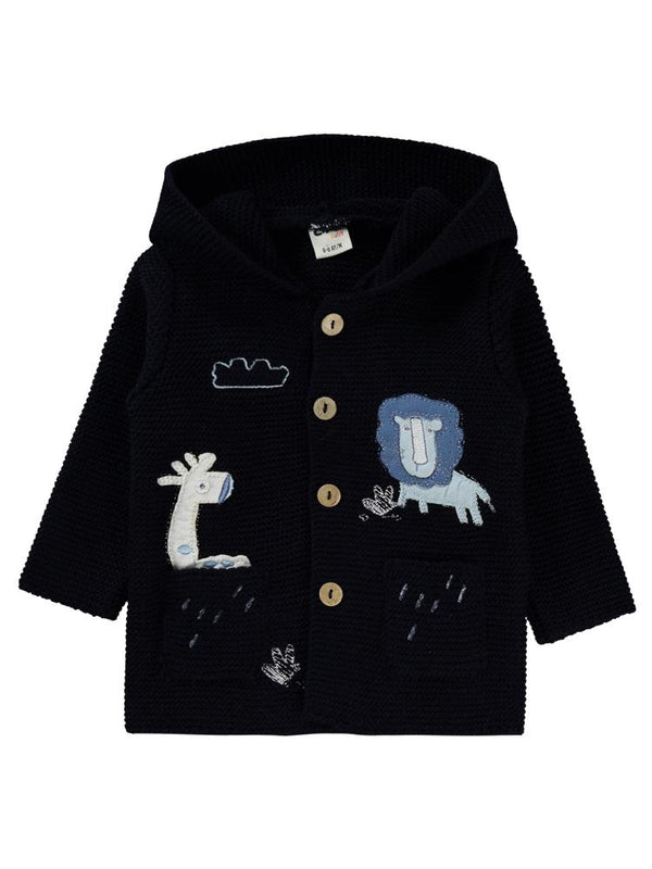 Civil Baby Hayvan Nakışlı 6-18 Ay Hırka - Lacivert