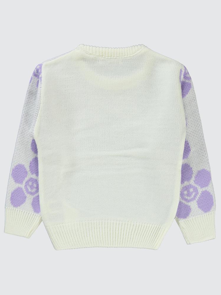 Civil Girls Papatya Desenli 2-5 Yaş Kazak - Ekru