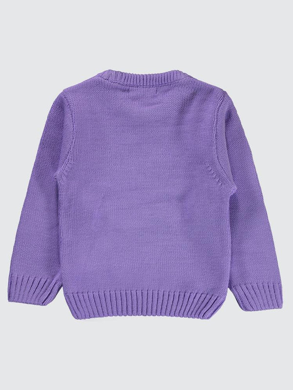 Civil Girls Papatya Desenli 2-5 Yaş Kazak - Lila