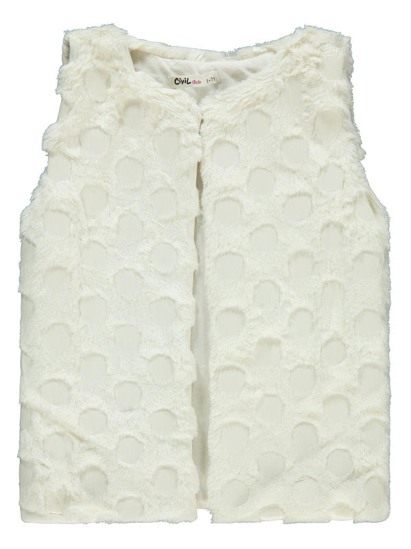 Civil Girls Pelüş 6-9 Yaş Yelek - Ekru