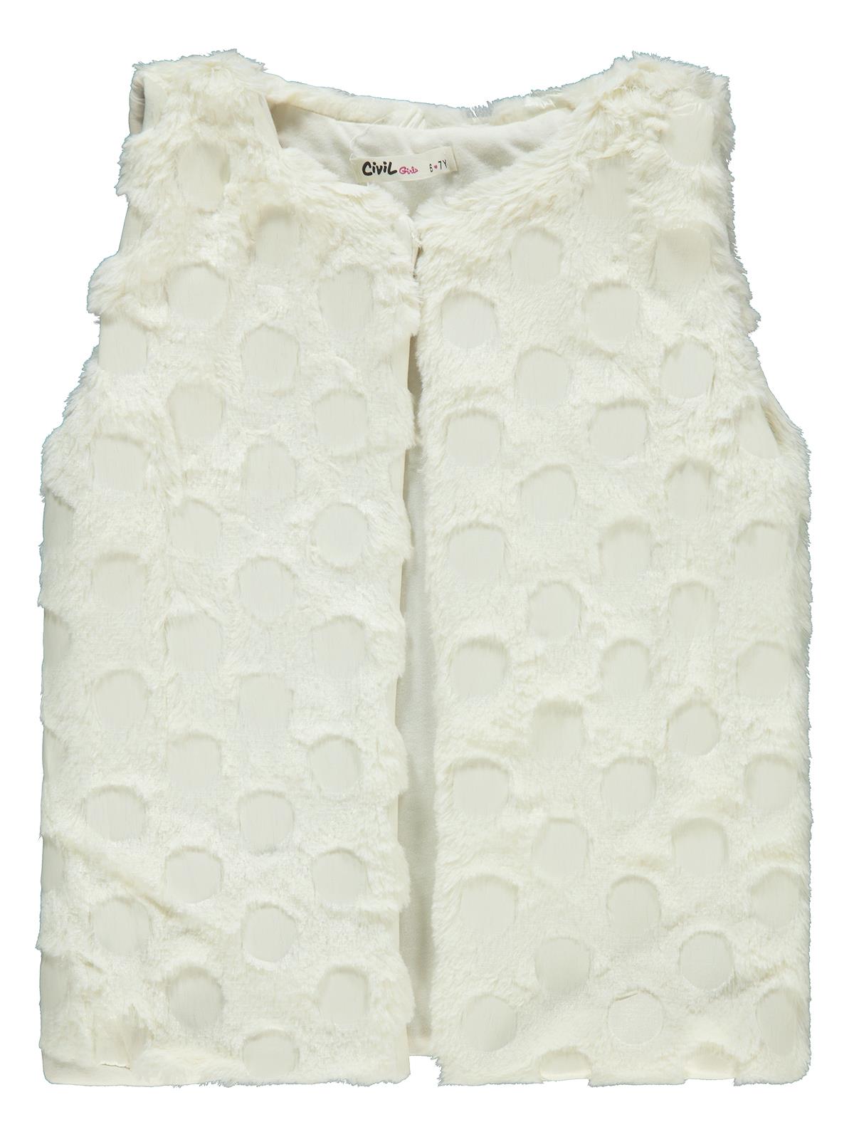 Civil Girls Pelüş 6-9 Yaş Yelek - Ekru