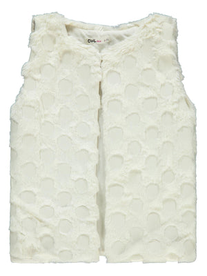 Civil Girls Pelüş 6-9 Yaş Yelek - Ekru
