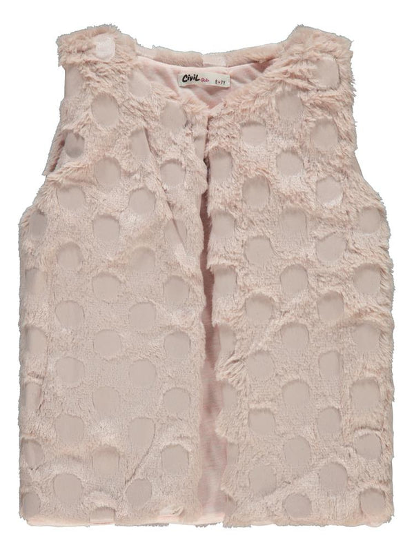 Civil Girls Pelüş 6-9 Yaş Yelek - Pudra