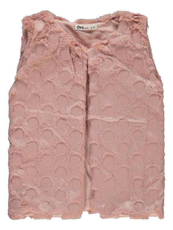 Civil Girls Pelüş 6-9 Yaş Yelek - Pudra