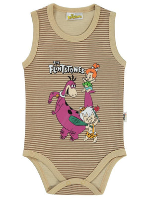 Civil Baby The Flıntstones 1-18 Ay Çıtçıtlı Badi - Kahverengi
