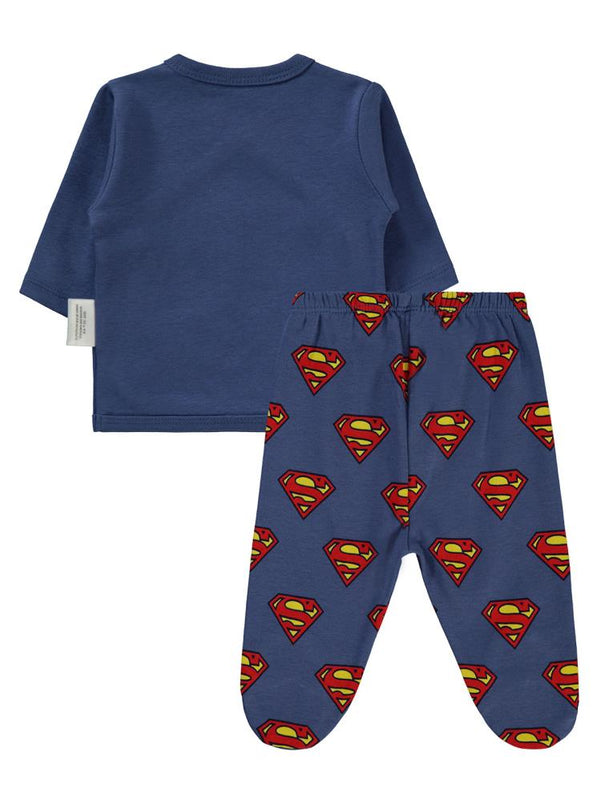 Civil Baby Superman Logo Zıbın Takımları - Mavi
