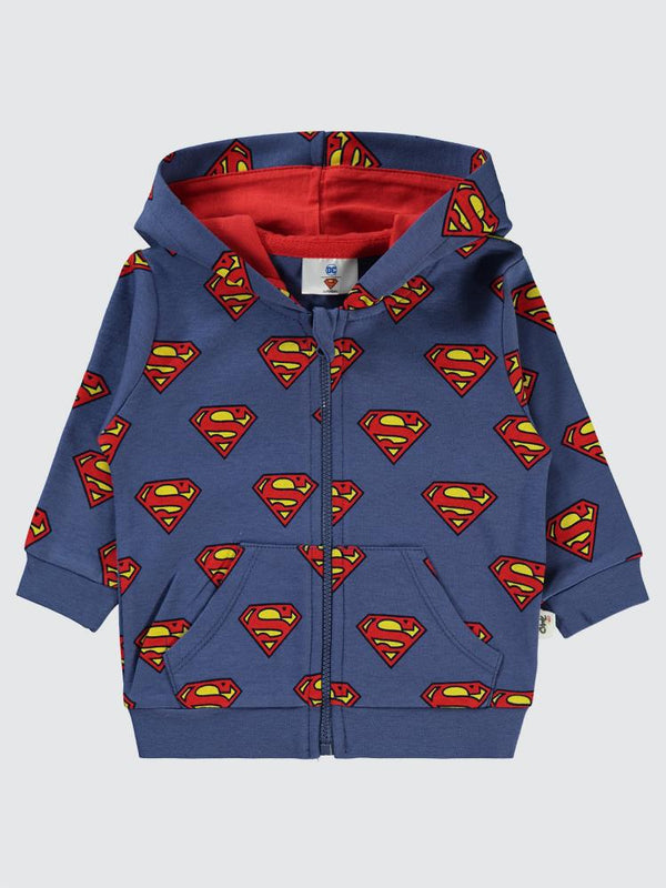 Civil Baby Superman Logo 6-18 Ay Hırka - Mavi