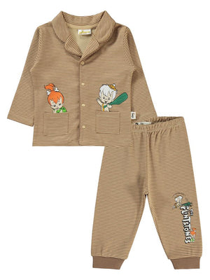 Civil Baby The Flıntstones 6-18 Ay Pijama Takımı - Kahverengi