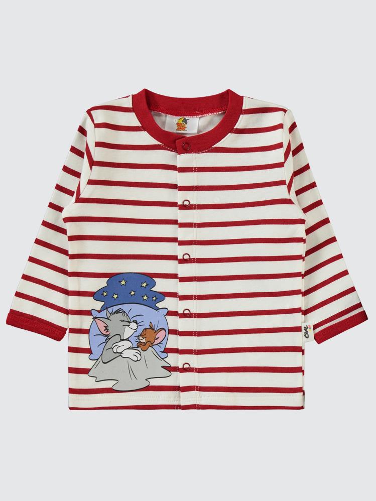 Civil Baby Tom ve Jerry Çizgi Empirme 1-6 Ay Pijama Takımı - Kırmızı