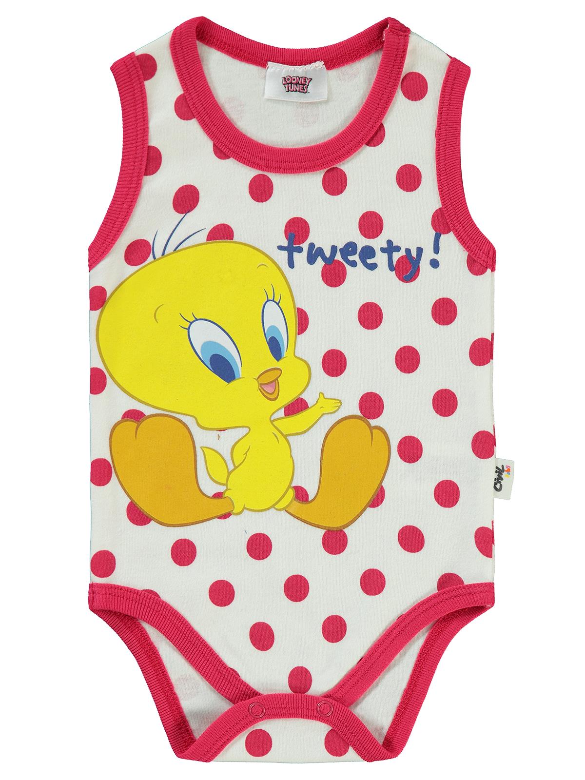 Civil Baby Tweety Puan Empirme 1-18 Ay Çıtçıtlı Badi - Ekru