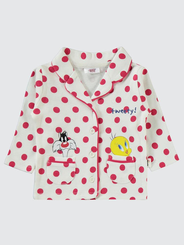 Civil Baby Tweety Puan Empirme 6-18 Ay Pijama Takımı - Ekru