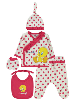 Tweety Puan Empirme Zıbın Takımları - Ekru