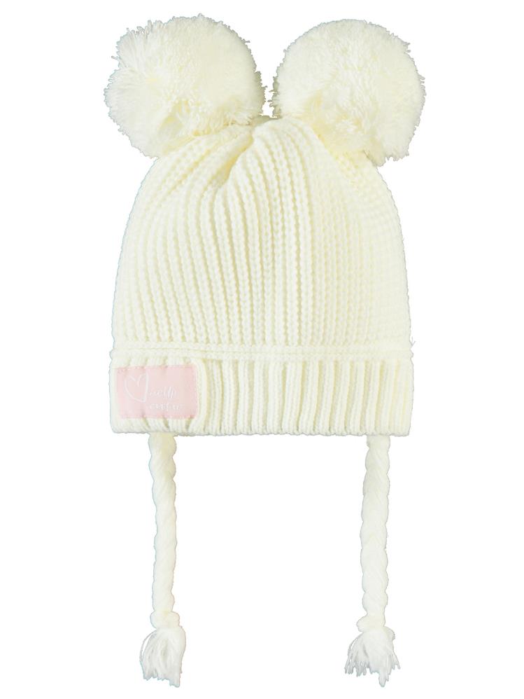 Civil Baby Cutie Çift Ponponlu 0-24 Ay Bebek Kız Bere - Ekru