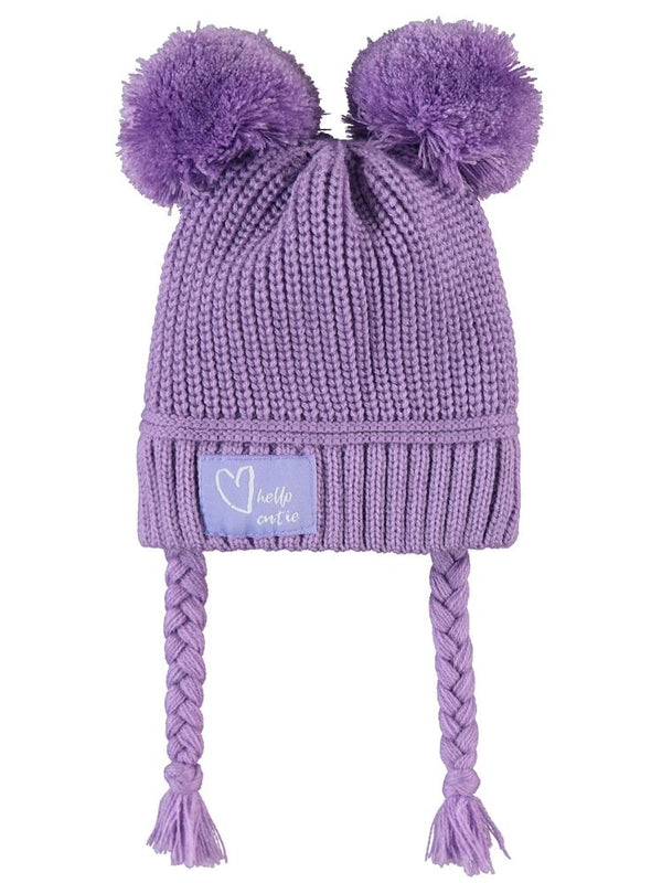 Civil Baby Cutie Çift Ponponlu 0-24 Ay Bebek Kız Bere - Lila