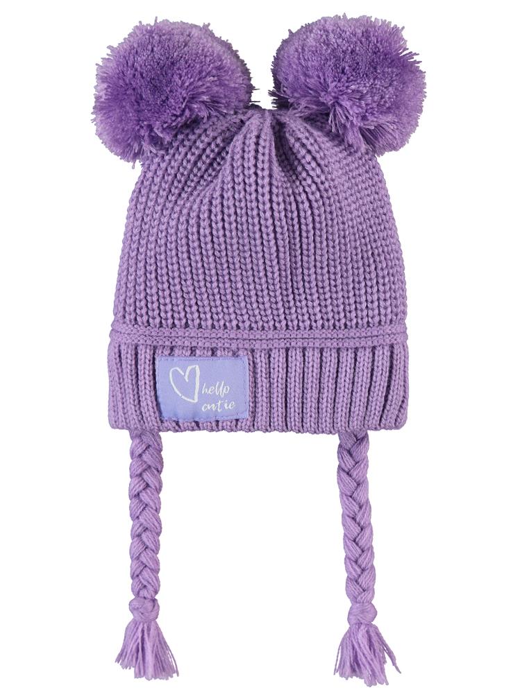 Civil Baby Cutie Çift Ponponlu 0-24 Ay Bebek Kız Bere - Lila