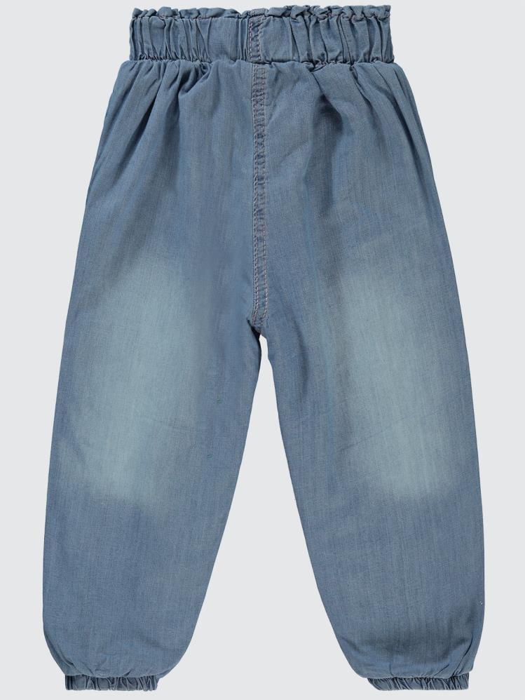 Civil Girls Düğme Aksesuarlı 2-5 Yaş Pantolon - Mavi