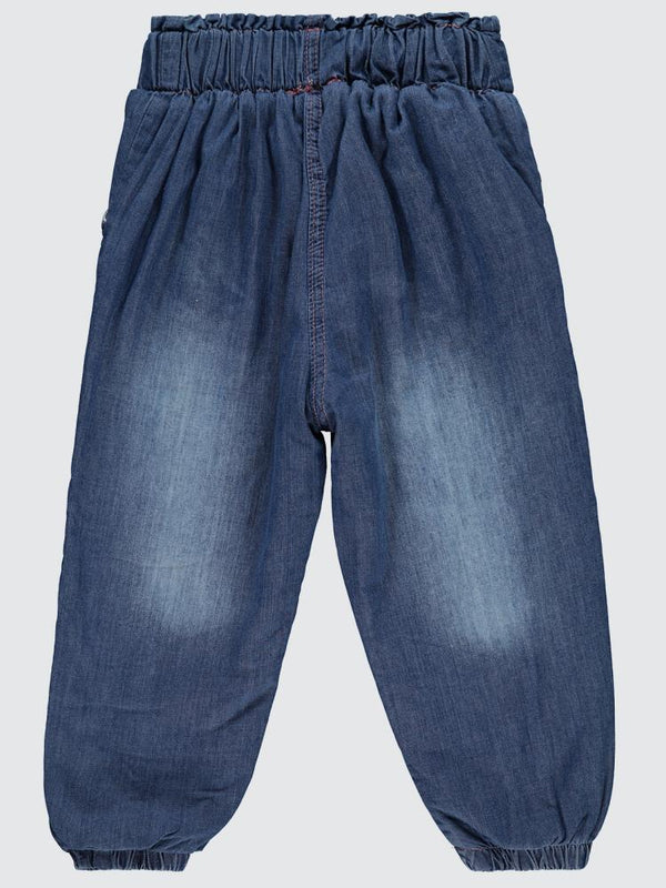 Civil Girls Düğme Aksesuarlı 2-5 Yaş Pantolon - Mavi