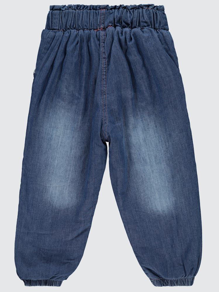 Civil Girls Düğme Aksesuarlı 2-5 Yaş Pantolon - Mavi