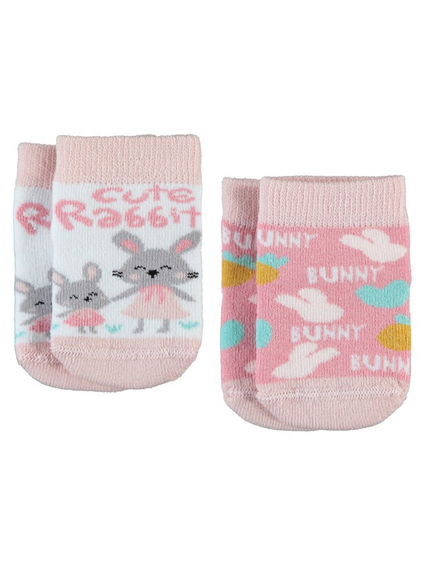 Civil Baby Cute Rabbit Havlu 0-24 Ay Bebek Kız Çorap Set