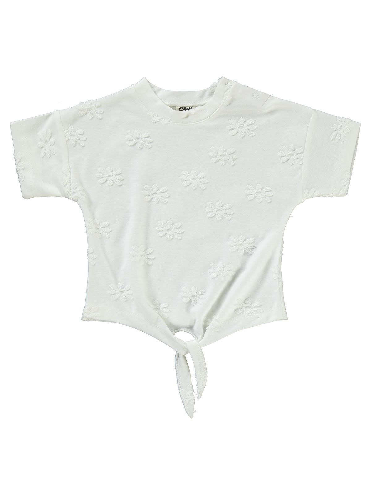 Civil Baby Gökkuşağı Kabartmalı Önden Bağlamalı 6-18 Ay Takım - Ekru