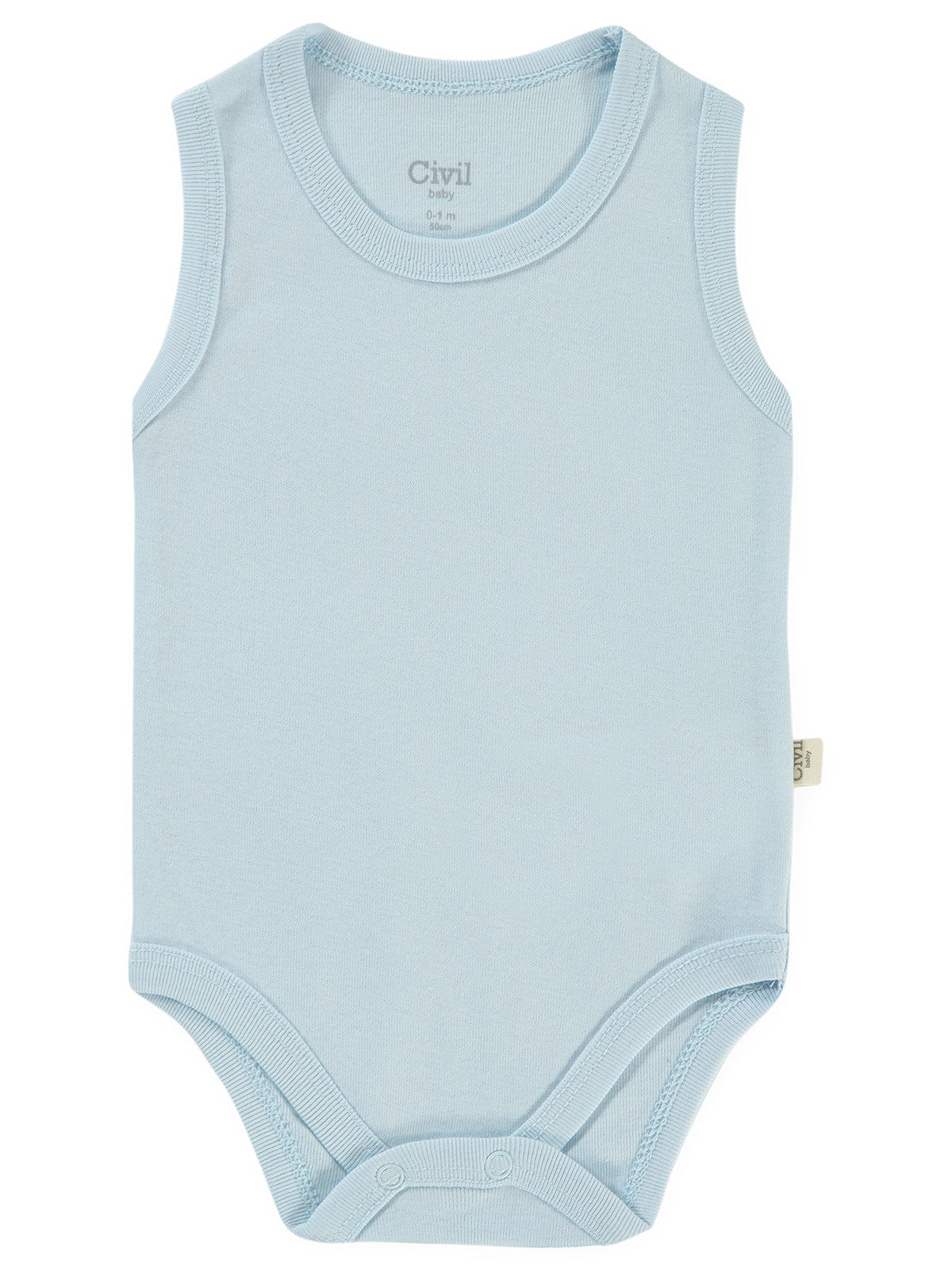 Civil Baby Düz Renkli 1-3 Yaş Çıtçıtlı Badi - Mavi