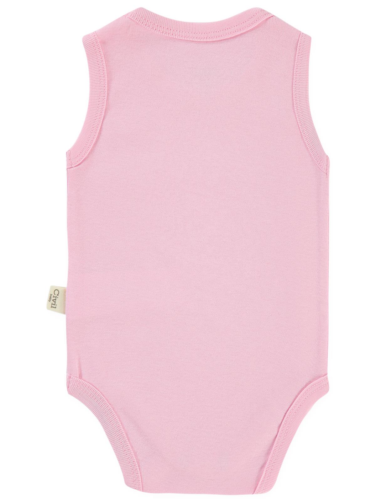 Civil Baby Düz Renkli 0-1 Ay Çıtçıtlı Badi - Pembe
