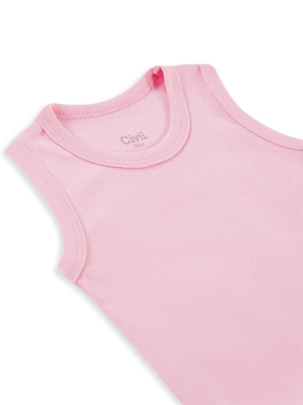 Civil Baby Düz Renkli 0-1 Ay Çıtçıtlı Badi - Pembe