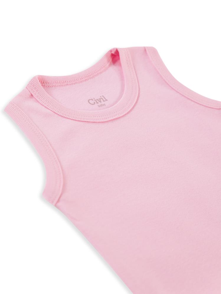 Civil Baby Düz Renkli 0-1 Ay Çıtçıtlı Badi - Pembe