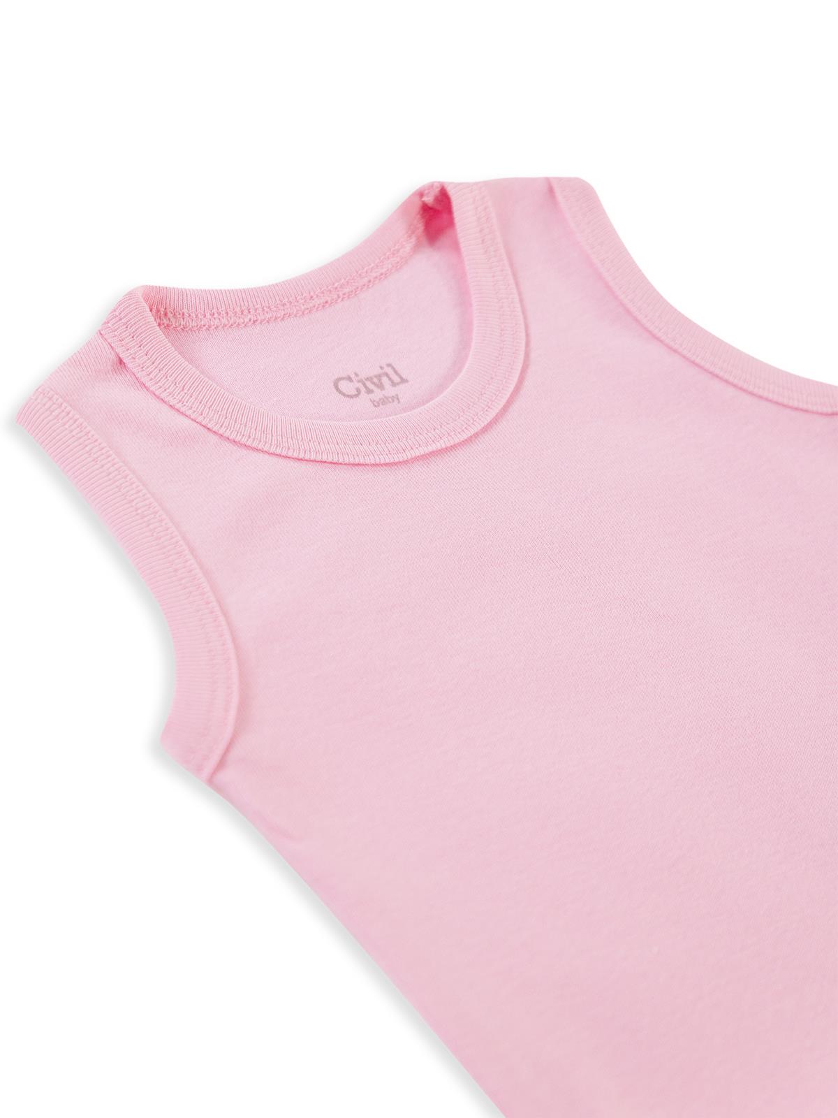 Civil Baby Düz Renkli 0-1 Ay Çıtçıtlı Badi - Pembe