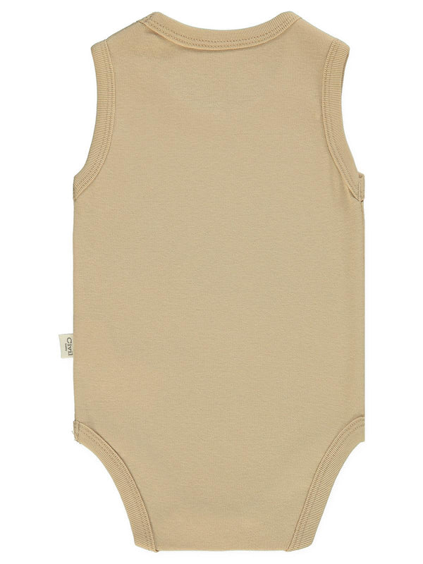 Civil Baby Düz Renkli 1-3 Yaş Çıtçıtlı Badi - Kahverengi