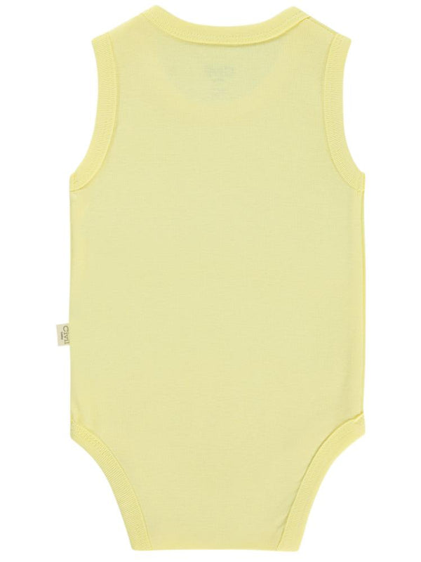Civil Baby Düz Renkli 0-1 Ay Çıtçıtlı Badi - Sarı
