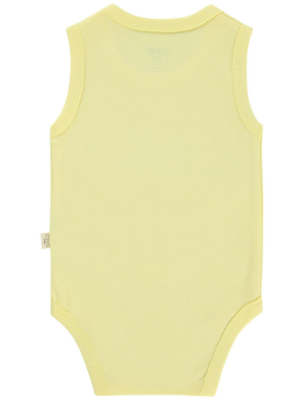 Civil Baby Düz Renkli 0-1 Ay Çıtçıtlı Badi - Sarı
